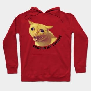 Frog In My Throat Cat Coughing Meme Design Hoodie